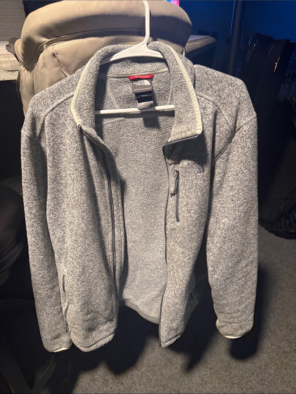 The North Face Men's Heather Gray Full-Zip Fleece Jacket
